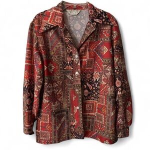 Vintage NPC Fashions Tapestry Button-Up Shirt